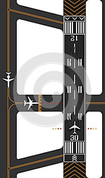 Airplane runway with exits photo