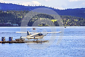 Airplane Seaplane Reflection Lake Coeur d` Alene Idaho photo