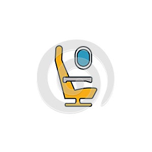 Airplane Seat icon. Outline filled creative elemet from airport icons collection. Premium airplane seat icon for ui, ux, apps,