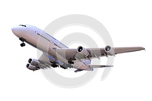 Airplane side View and isolated Moving Up