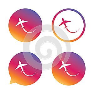 Airplane sign icon. Travel trip symbol.