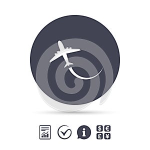 Airplane sign icon. Travel trip symbol.