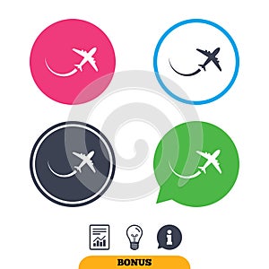 Airplane sign icon. Travel trip symbol.