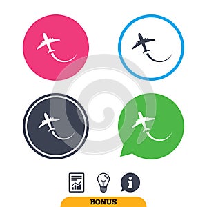 Airplane sign icon. Travel trip symbol.