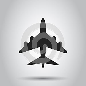 Airplane sign vector icon. Airport plane illustration. Business