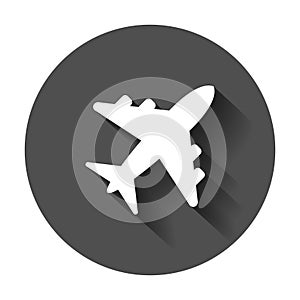Airplane sign vector icon. Airport plane illustration. Business