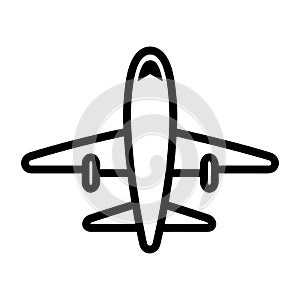 Airplane silhouette. Black aircraft icon.