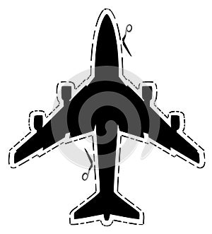 Airplane silhouette cut