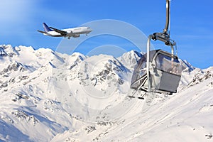 Airplane and snow