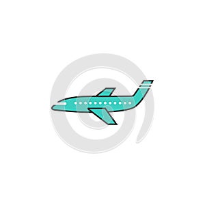 Airplane solid icon, navigation and air transport