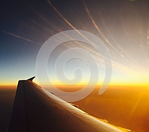 Airplane sunset