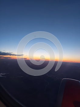 Airplane sunset Sweden