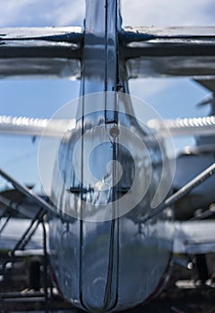 Airplane tail close-up