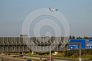 Airplane taking off in Frankfurt