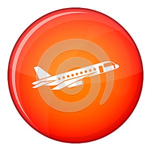 Airplane taking off icon, flat style