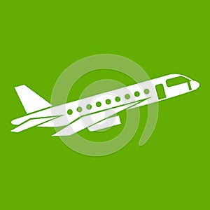 Airplane taking off icon green