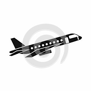 Airplane taking off icon, simple style