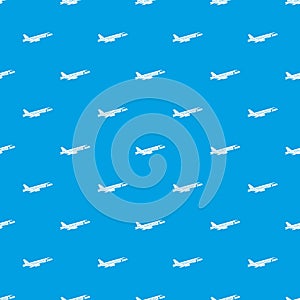 Airplane taking off pattern seamless blue