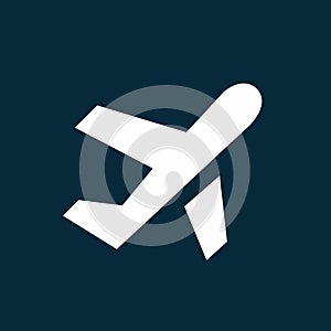 Airplane taking off simple icon, airport symbol