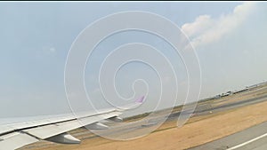 Airplane taking off from Suvarnabhumi Airport in Bangkok