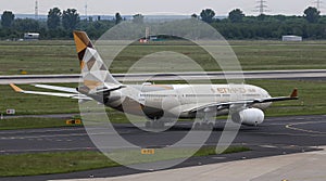 Airplane Taxi in Dusseldorf Airport