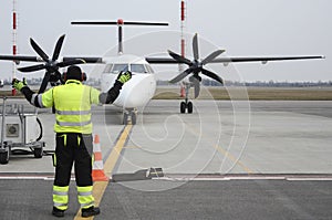 Airplane taxiing photo