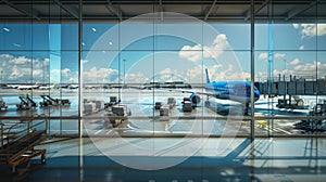 The airplane at the terminal.AI generated image photo