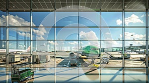 The airplane at the terminal.AI generated image photo