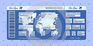 Airplane ticket. Boarding pass ticket template.