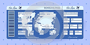 Airplane ticket. Boarding pass ticket template.