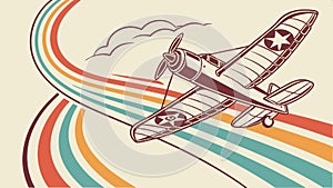 Airplane trails: sky art and dynamic flight paths. #skyart #flightpaths vector design Generative AI photo