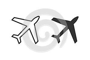 Airplane transport icon vector logo template. passenger plane, aircraft vector design