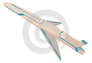 Airplane travel cartoon icon. Flying passenger plane