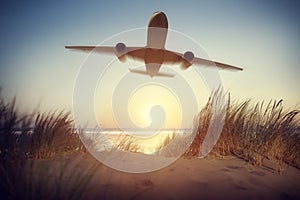 Airplane Travel Destination Outdoors Concept