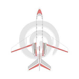 Airplane travel vector illustration flight aircraft. Air plane vehicle fly business jet aviation isolated white. Airplane travel
