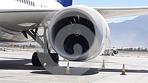 Airplane turbine photo