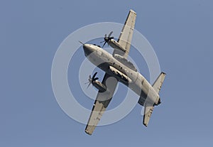 Airplane turn during the italian tricolor arrows air show