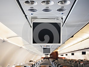 Airplane Tv Screen Flight information aboard Blank template photo