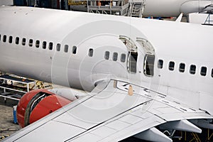 Airplane under heavy maintenance