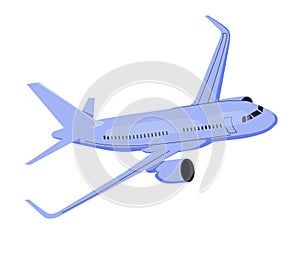 Airplane vector cartoon icon illustration. Travel, aviation, transportation, journey, vacation, tourism and adventure
