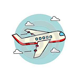 Airplane vector illustration in cartoon style isolated on white background