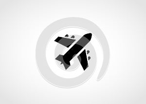 Airplane vector simple black glyph-icon