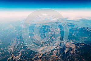 Airplane View Of Earth Horizon