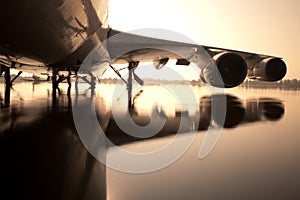 Airplane in water