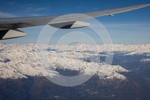 Airplane window photography: the Alps