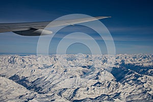 Airplane window photography: the Alps