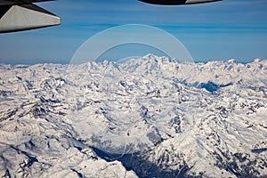 Airplane window photography: the Alps