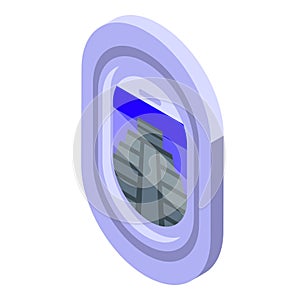 Airplane window view icon isometric vector. Fly design