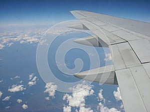 Airplane wing in the atmosphere