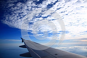 Airplane Wing & Blue Sky